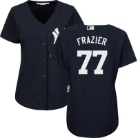 New York New York Yankees #77 Clint Frazier Navy Majestic Women's Cool Base Stitched MLB Jersey