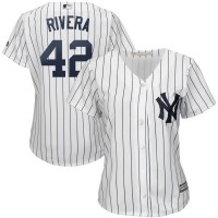 New York New York Yankees #42 Mariano Rivera Majestic Women's 2019 Hall of Fame Cool Base Player Jersey White Navy