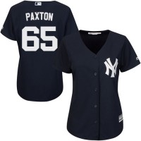 New York Yankees #65 James Paxton Navy Blue Alternate Women's Stitched MLB Jersey