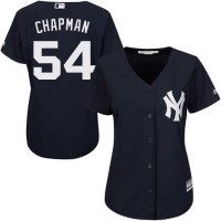 New York Yankees #54 Aroldis Chapman Navy Blue Alternate Women's Stitched MLB Jersey