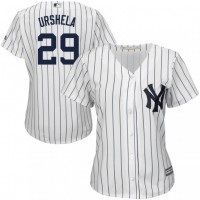 New York Yankees #29 Gio Urshela White Strip Home Women's Stitched MLB Jersey