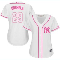 New York Yankees #29 Gio Urshela White/Pink Fashion Women's Stitched MLB Jersey