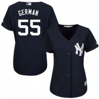 New York Yankees #55 Domingo German Navy Blue Alternate Women's Stitched MLB Jersey