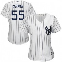 New York Yankees #55 Domingo German White Strip Home Women's Stitched MLB Jersey