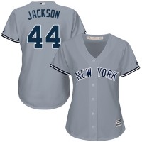 New York Yankees #44 Reggie Jackson Grey Road Women's Stitched MLB Jersey