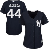 New York Yankees #44 Reggie Jackson Navy Blue Alternate Women's Stitched MLB Jersey