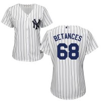 New York Yankees #68 Dellin Betances White Strip Home Women's Stitched MLB Jersey