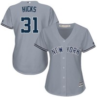 New York Yankees #31 Aaron Hicks Grey Road Women's Stitched MLB Jersey