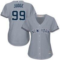 New York Yankees #99 Aaron Judge Grey Road Women's Stitched MLB Jersey