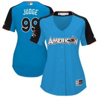 New York Yankees #99 Aaron Judge Blue 2017 All-Star American League Women's Stitched MLB Jersey