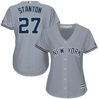 New York Yankees #27 Giancarlo Stanton Grey Road Women's Stitched MLB Jersey