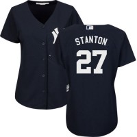New York Yankees #27 Giancarlo Stanton Navy Blue Alternate Women's Stitched MLB Jersey