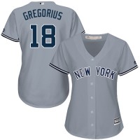 New York Yankees #18 Didi Gregorius Grey Road Women's Stitched MLB Jersey