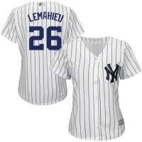 New York Yankees #26 DJ LeMahieu White Strip Home Women's Stitched MLB Jersey