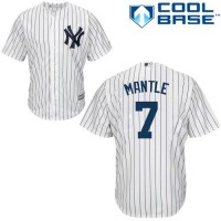 New York Yankees #7 Mickey Mantle Stitched White Youth MLB Jersey