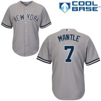 New York Yankees #7 Mickey Mantle Stitched Grey Youth MLB Jersey