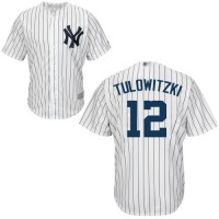 New York Yankees #12 Troy Tulowitzki White Cool Base Stitched Youth MLB Jersey