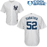 New York Yankees #52 C.C. Sabathia Stitched White Youth MLB Jersey