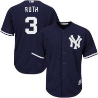 New York Yankees #3 Babe Ruth Navy blue Cool Base Stitched Youth MLB Jersey