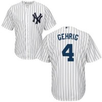 New York Yankees #4 Lou Gehrig White Cool Base Stitched Youth MLB Jersey