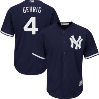 New York Yankees #4 Lou Gehrig Navy blue Cool Base Stitched Youth MLB Jersey