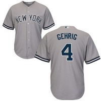 New York Yankees #4 Lou Gehrig Grey Cool Base Stitched Youth MLB Jersey
