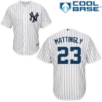 New York Yankees #23 Don Mattingly White Cool Base Stitched Youth MLB Jersey