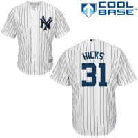 New York Yankees #31 Aaron Hicks White Cool Base Stitched Youth MLB Jersey