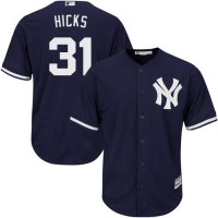 New York Yankees #31 Aaron Hicks Navy blue Cool Base Stitched Youth MLB Jersey