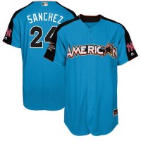 New York Yankees #24 Gary Sanchez Blue 2017 All-Star American League Stitched Youth MLB Jersey