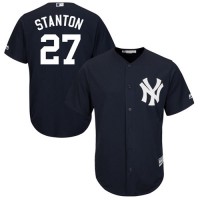 New York Yankees #27 Giancarlo Stanton Navy blue Cool Base Stitched Youth MLB Jersey