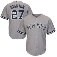 New York Yankees #27 Giancarlo Stanton Grey Cool Base Stitched Youth MLB Jersey