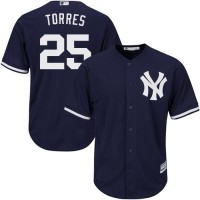 New York Yankees #25 Gleyber Torres Navy blue Cool Base Stitched Youth MLB Jersey