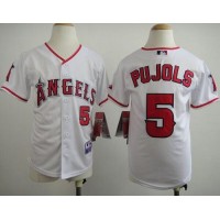 Los Angeles Angels #5 Albert Pujols White Stitched Youth MLB Jersey