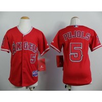Los Angeles Angels #5 Albert Pujols Red Stitched Youth MLB Jersey