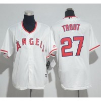 Los Angeles Angels #27 Mike Trout White Cool Base Stitched Youth MLB Jersey