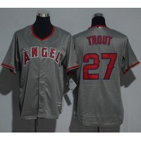 Los Angeles Angels #27 Mike Trout Grey Cool Base Stitched Youth MLB Jersey