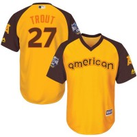 Los Angeles Angels #27 Mike Trout Gold 2016 All-Star American League Stitched Youth MLB Jersey