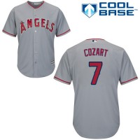 Los Angeles Angels #7 Zack Cozart Grey Cool Base Stitched Youth MLB Jersey