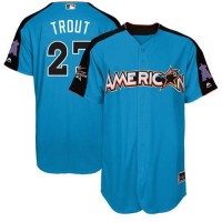Los Angeles Angels #27 Mike Trout Blue 2017 All-Star American League Stitched Youth MLB Jersey