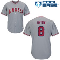 Los Angeles Angels #8 Justin Upton Grey Cool Base Stitched Youth MLB Jersey
