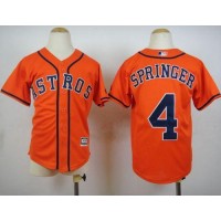 Houston Astros #4 George Springer Orange Cool Base Stitched Youth MLB Jersey