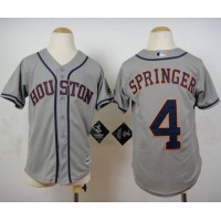 Houston Astros #4 George Springer Grey Cool Base Stitched Youth MLB Jersey