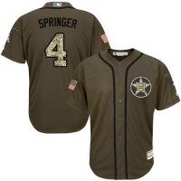 Houston Astros #4 George Springer Green Salute to Service Stitched Youth MLB Jersey
