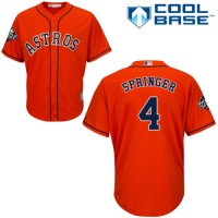 Houston Astros #4 George Springer Orange Cool Base 2019 World Series Bound Stitched Youth MLB Jersey