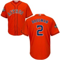 Houston Astros #2 Alex Bregman Orange Cool Base 2019 World Series Bound Stitched Youth MLB Jersey