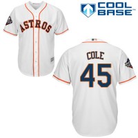 Houston Astros #45 Gerrit Cole White Cool Base 2019 World Series Bound Stitched Youth MLB Jersey