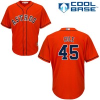 Houston Astros #45 Gerrit Cole Orange Cool Base Stitched Youth MLB Jersey