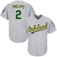 Oakland Athletics #2 Tony Phillips Grey Cool Base Stitched Youth MLB Jersey
