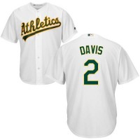 Oakland Athletics #2 Khris Davis White Cool Base Stitched Youth MLB Jersey